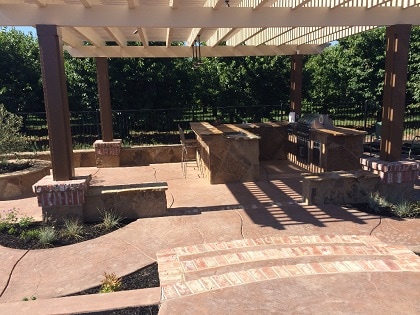 picture of a new stamped concrete patio in Roseville, California